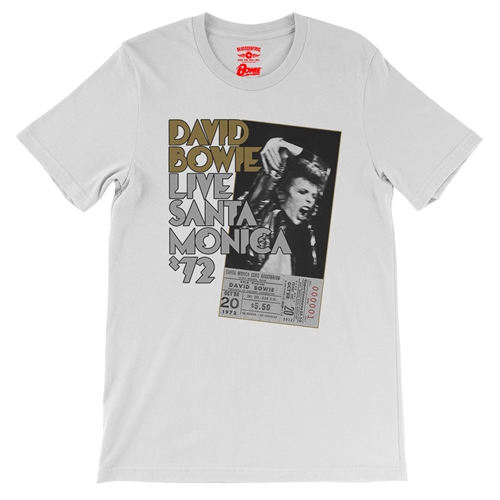 David Bowie Santa Monica T-Shirt - Lightweight Vintage Style - vintagewhite