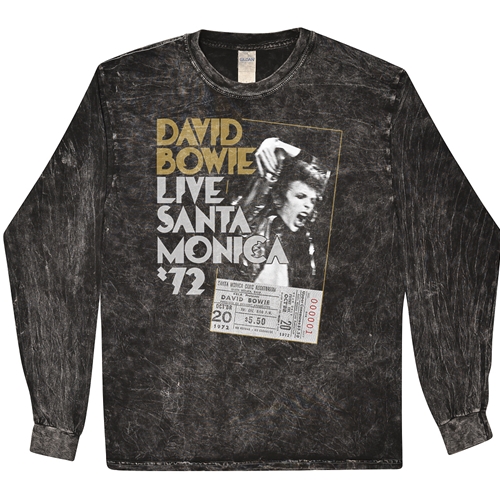 David Bowie Santa Monica Long Sleeve T-Shirt - Black Mineral Wash