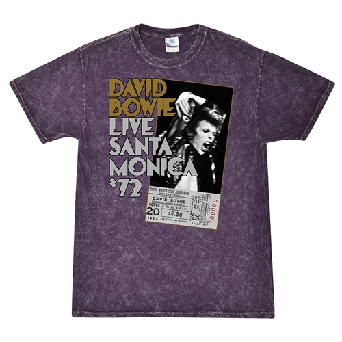 David Bowie Santa Monica T-Shirt - Purple Mineral Wash