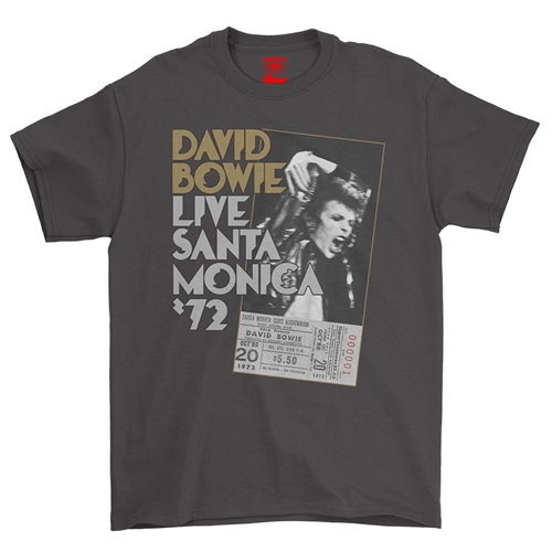 David Bowie Santa Monica T-Shirt - Classic Heavy Cotton - classicblack
