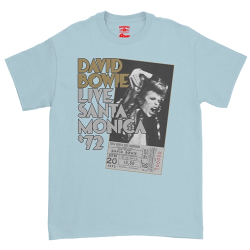 David Bowie Santa Monica T-Shirt - Classic Heavy Cotton - classiclightblue