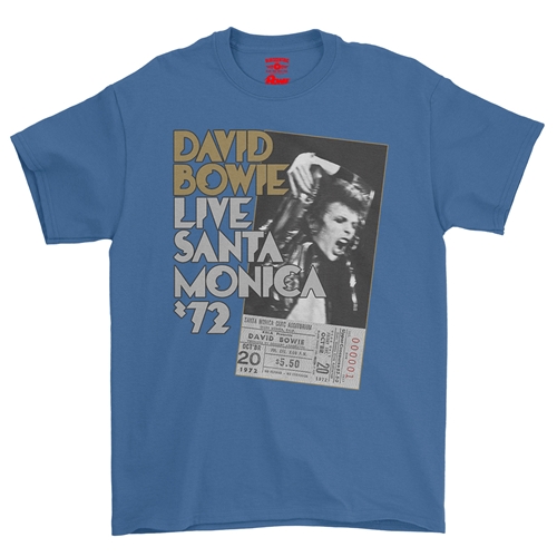 David Bowie Santa Monica T-Shirt - Classic Heavy Cotton - classicroyalblue