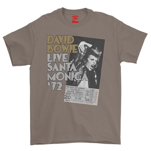 David Bowie Santa Monica T-Shirt - Classic Heavy Cotton - classictaupe