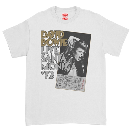 David Bowie Santa Monica T-Shirt - Classic Heavy Cotton - classicwhite