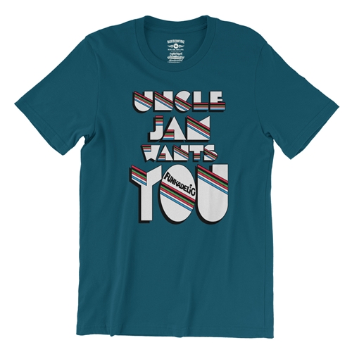 Funkadelic Uncle Jam Wants You T-Shirt - Lightweight Vintage Style - vintagedeepteal