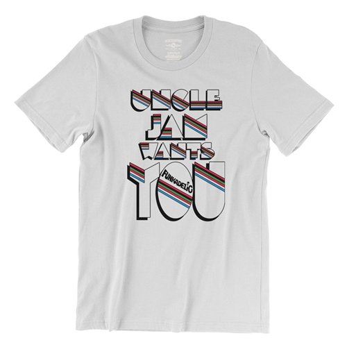Funkadelic Uncle Jam Wants You T-Shirt - Lightweight Vintage Style - vintagewhite