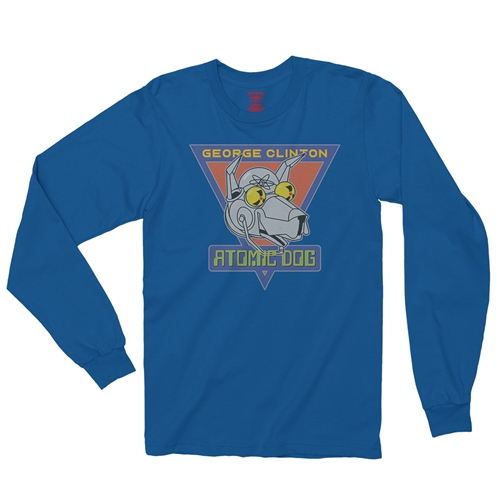 Retro George Clinton Atomic Dog Long Sleeve T-Shirt - longsleeveblue