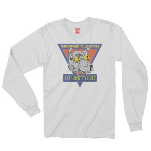Retro George Clinton Atomic Dog Long Sleeve T-Shirt - longsleevewhite