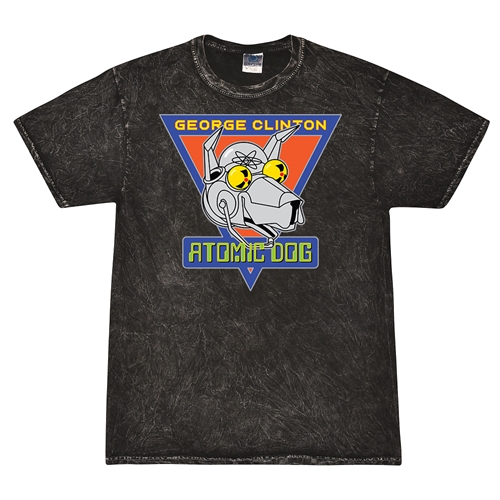 Retro George Clinton Atomic Dog T-Shirt - Black Mineral Wash