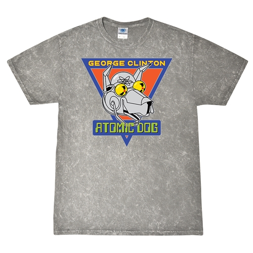 Retro George Clinton Atomic Dog T-Shirt - Grey Mineral Wash