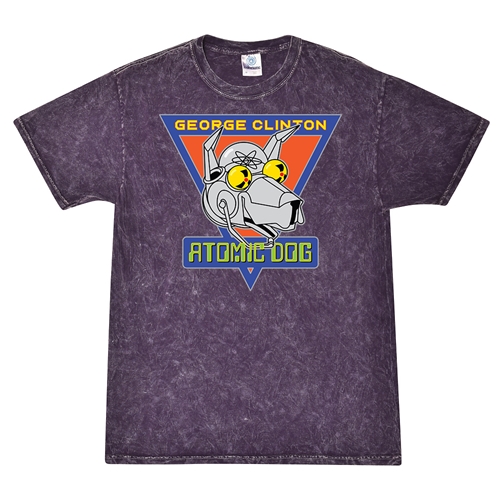 Retro George Clinton Atomic Dog T-Shirt - Purple Mineral Wash