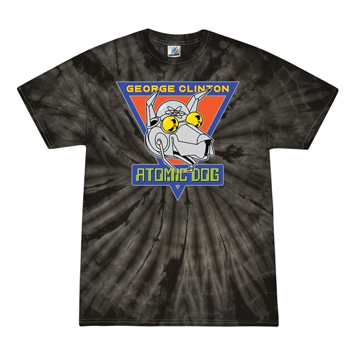 Retro George Clinton Atomic Dog Tie-Dye T-Shirt - Black