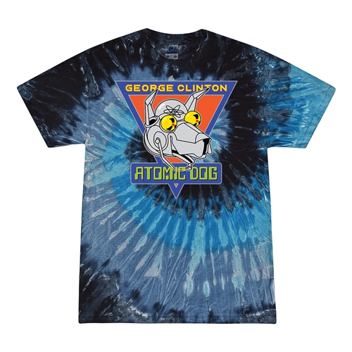 Retro George Clinton Atomic Dog Tie-Dye T-Shirt - Blue