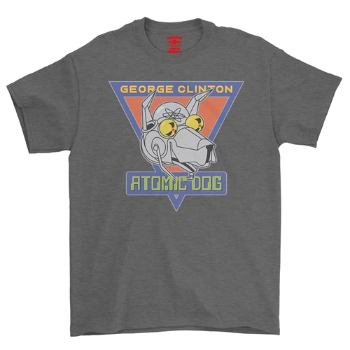 Retro George Clinton Atomic Dog T-Shirt - Classic Heavy Cotton - classicheathergrey