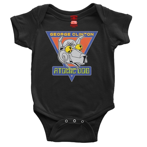 Retro George Clinton Atomic Dog Baby Onesie - babyblack