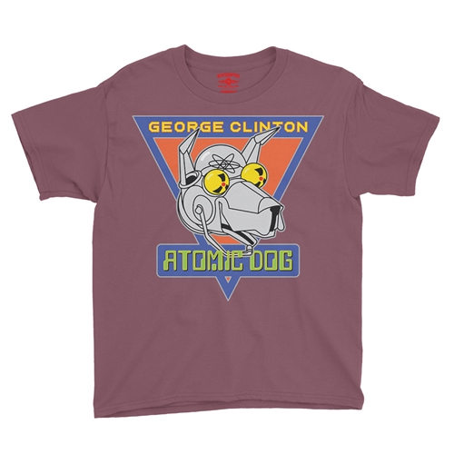Retro George Clinton Atomic Dog Youth T-Shirt - Lightweight Vintage Children & Toddlers - youthheathermaroon