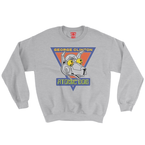 Retro George Clinton Atomic Dog Crewneck Sweatshirt - crewneckathleticheather