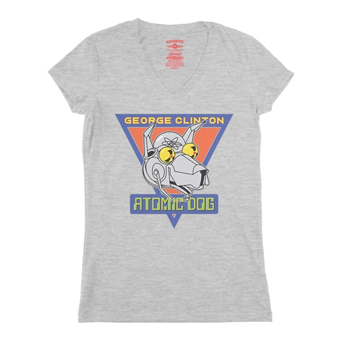 Retro George Clinton Atomic Dog V-Neck T Shirt - Women