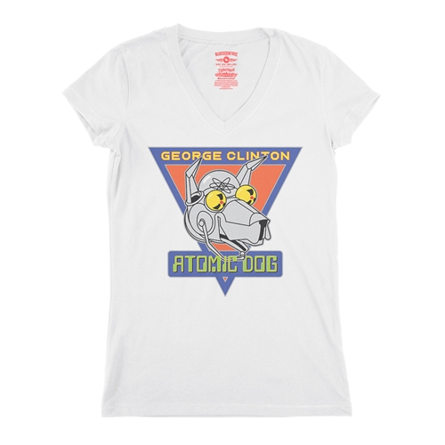 Retro George Clinton Atomic Dog V-Neck T Shirt - Women