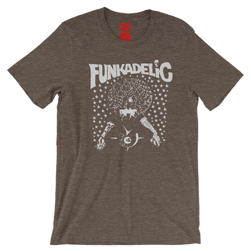 Black & White Funkadelic Concert T-Shirt - Lightweight Vintage Style - vintageheatherbrown