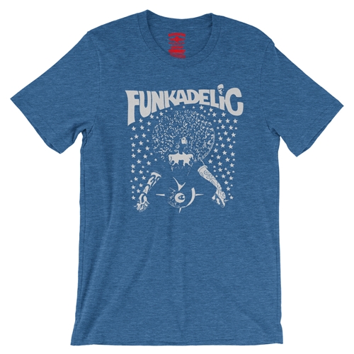 Black & White Funkadelic Concert T-Shirt - Lightweight Vintage Style - vintageheatherroyalblue