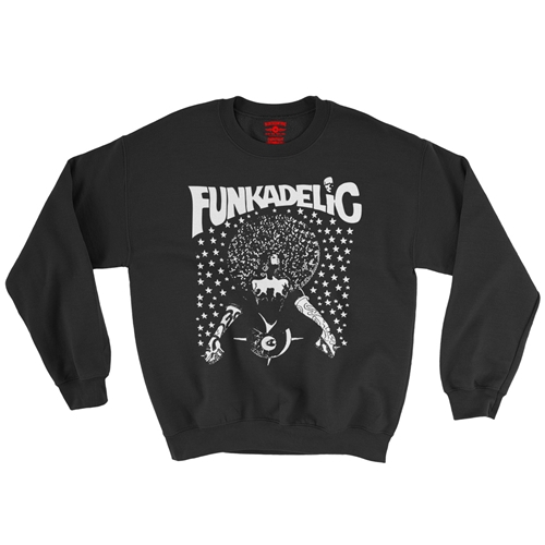 Black & White Funkadelic Concert Crewneck Sweatshirt - crewneckblack