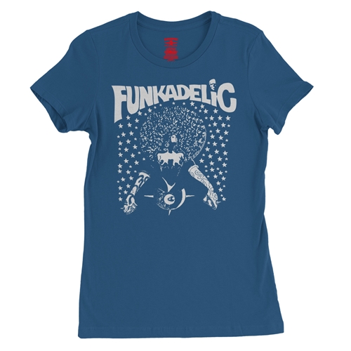 Black & White Funkadelic Concert Ladies T Shirt - Relaxed Fit - ladiesblue