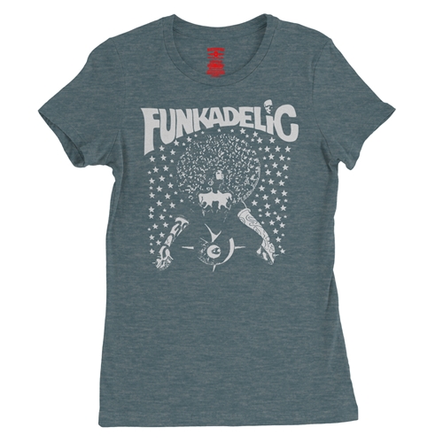 Black & White Funkadelic Concert Ladies T Shirt - Relaxed Fit - ladiesheatherdeepteal