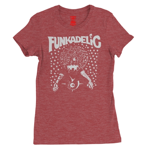 Black & White Funkadelic Concert Ladies T Shirt - Relaxed Fit - ladiesheatherred
