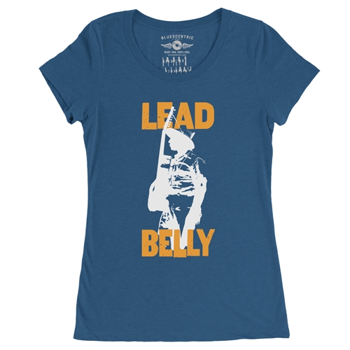 Retro Lead Belly Ladies T Shirt - Relaxed Fit - ladiesblue