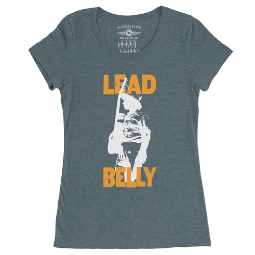Retro Lead Belly Ladies T Shirt - Relaxed Fit - ladiesheatherdeepteal