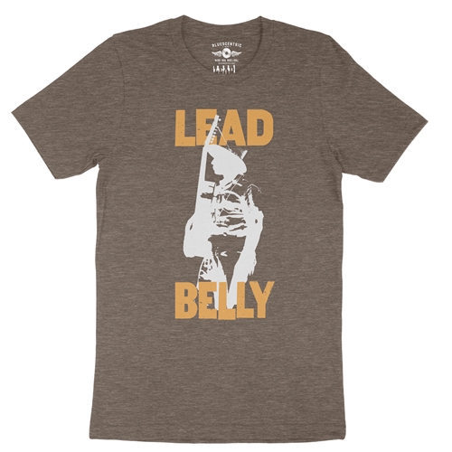 Retro Lead Belly T-Shirt - Lightweight Vintage Style - vintageheatherbrown