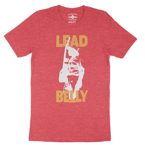 Retro Lead Belly T-Shirt - Lightweight Vintage Style - vintageheatherred