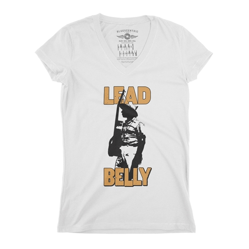 Retro Lead Belly V-Neck T Shirt - Women