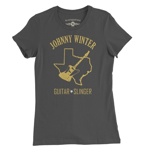 Texas Johnny Winter Ladies T Shirt - ladiessmoke