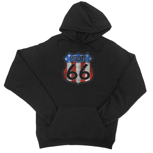 Patriotic Route 66 Pullover Jacket - hoodieblack