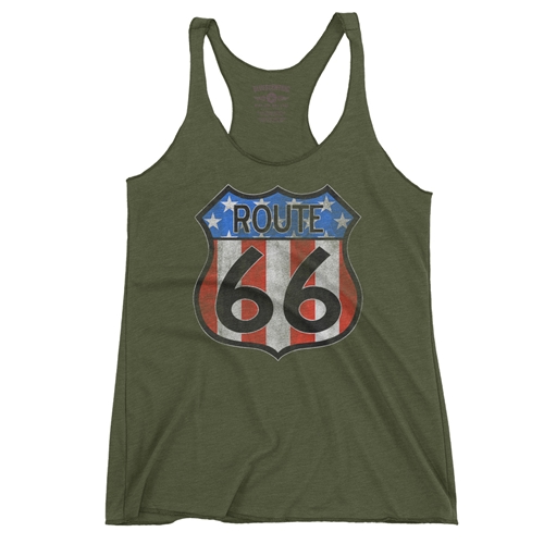 Patriotic Route 66 Racerback Tank - Women