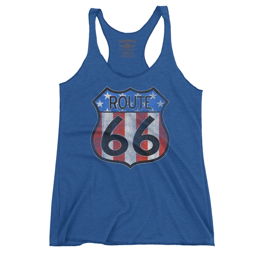 Patriotic Route 66 Racerback Tank - Women