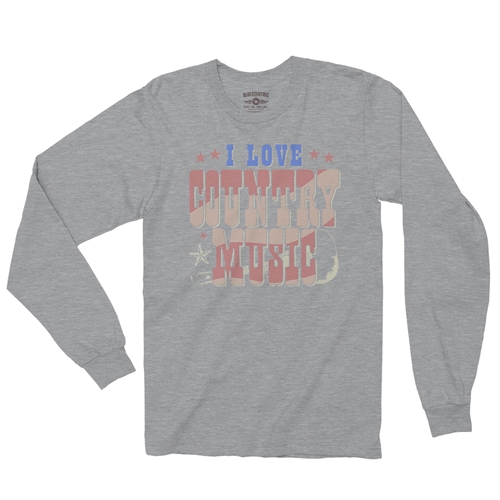 I Love Country Music Long Sleeve T-Shirt - longsleeveathleticheather