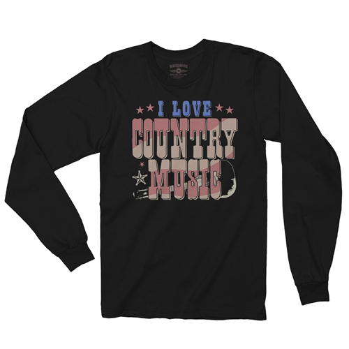 I Love Country Music Long Sleeve T-Shirt - longsleeveblack