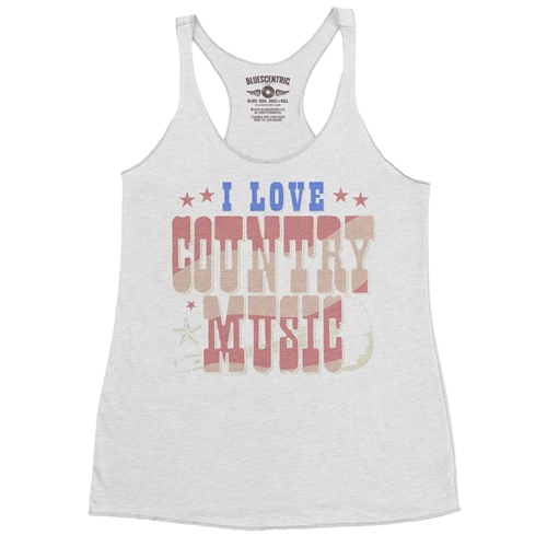 I Love Country Music Racerback Tank - Women