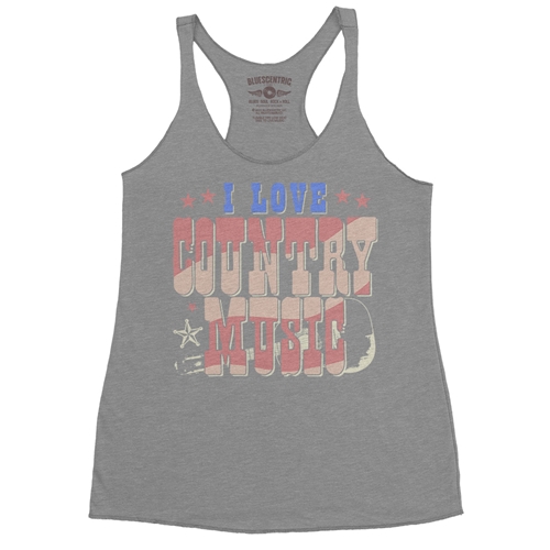 I Love Country Music Racerback Tank - Women
