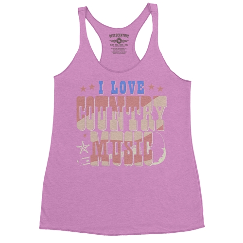 I Love Country Music Racerback Tank - Women