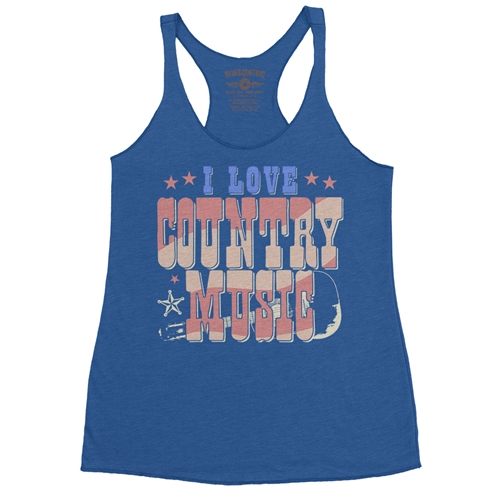 I Love Country Music Racerback Tank - Women