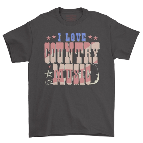 I Love Country Music T-Shirt - Classic Heavy Cotton - classicblack
