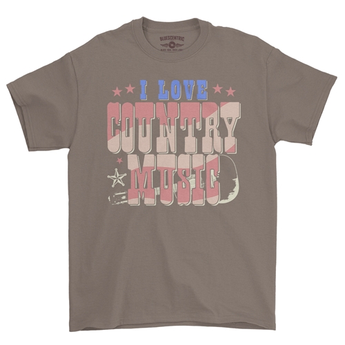 I Love Country Music T-Shirt - Classic Heavy Cotton - classictaupe