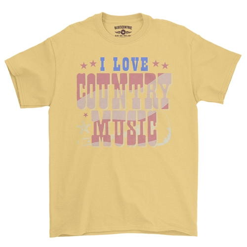 I Love Country Music T-Shirt - Classic Heavy Cotton - classicyellow