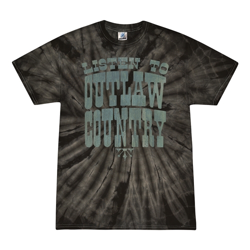 Listen to Outlaw Country Tie-Dye T-Shirt - Black