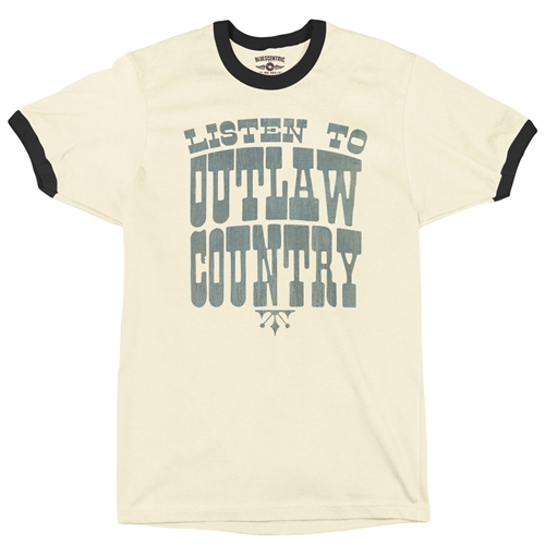 Listen to Outlaw Country Ringer T-Shirt - ringernaturalblacktrim