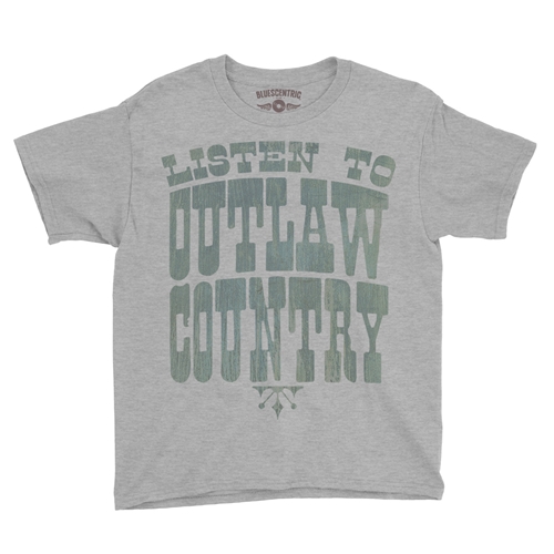 Listen to Outlaw Country Youth T-Shirt - Lightweight Vintage Children - youthheatherathletic